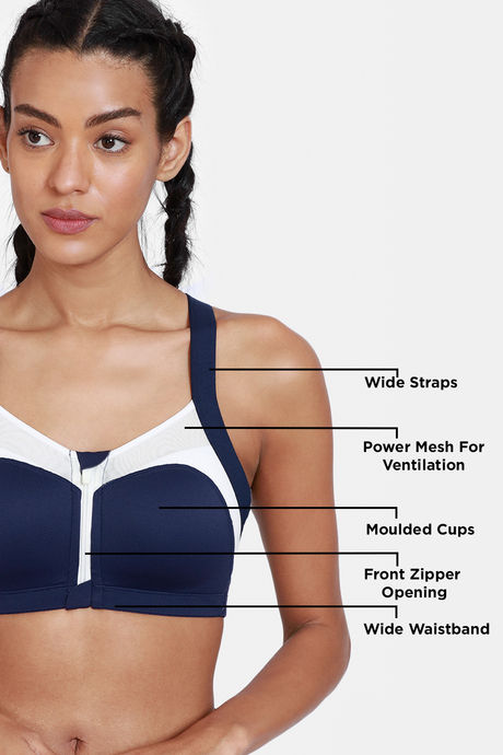 Zelocity High Impact Quick Dry Sports Bra - Maritime Blue — image 7
